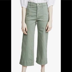 Joe’s HR Crop Wide Leg Pants, Seagreen, Size 30